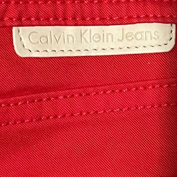 Calvin Klein Skinny Crop Pants Red Stretch Denim Women’s Size 2 - Picture 9 of 9